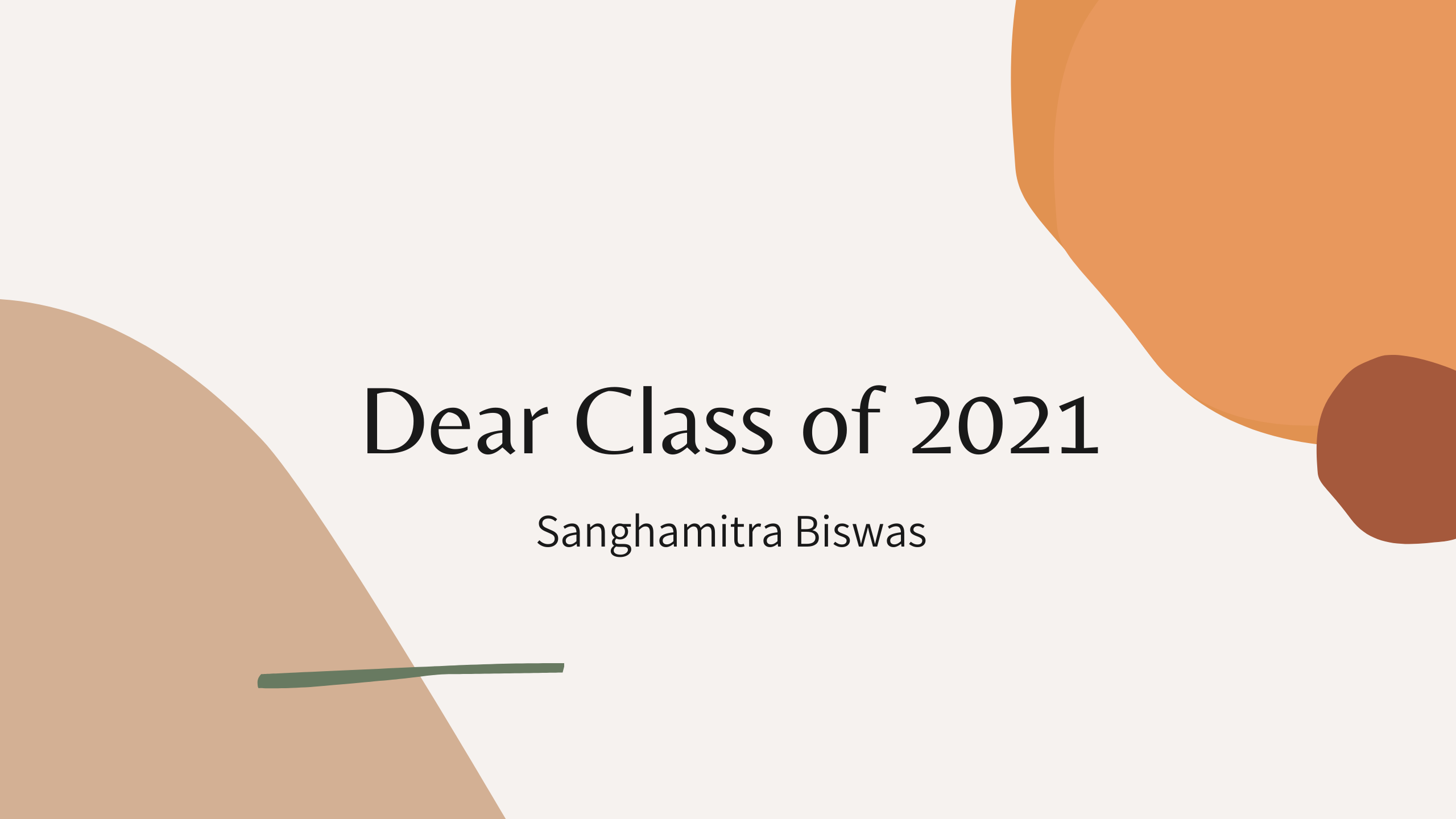 Dear Class of 2021